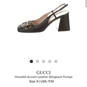 Gucci Horsebit Leather Slingback Pumps